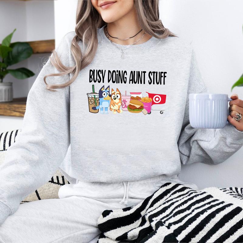 Busy Doing Aunt Stuff Sweatshirt Chick Fil Sweatshirt, T-shirt - Variety Of Designs - Extensive Size Options - Minimalist Chic - Flexible Fashion Fits
