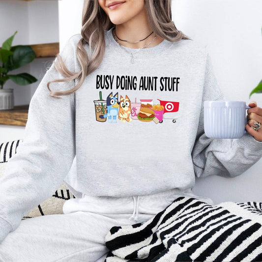 Busy Doing Aunt Stuff Sweatshirt Chick Fil Sweatshirt, T-shirt - Variety Of Designs - Extensive Size Options - Minimalist Chic - Flexible Fashion Fits