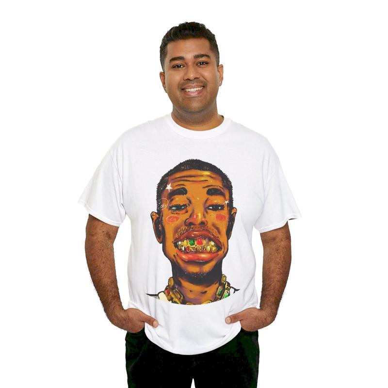 Pharrell Inspired Retro Vintage Grill Rap Y2k 90s Hip-Hop Vibes Heavy Cotton Graphic T-Shirt Tshirt Shirt HipHop RNB Tee Casual Menswear Top Streetwea