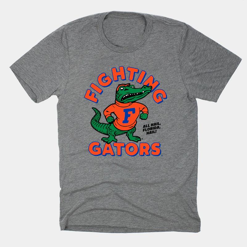 Vintage Florida Fighting Gators Tee Classic Cotton Menswear Top Embroidered Hoodie