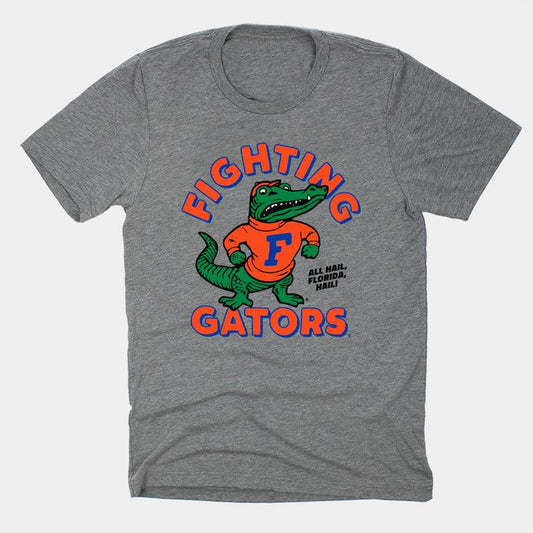 Vintage Florida Fighting Gators Tee Classic Cotton Menswear Top Embroidered Hoodie