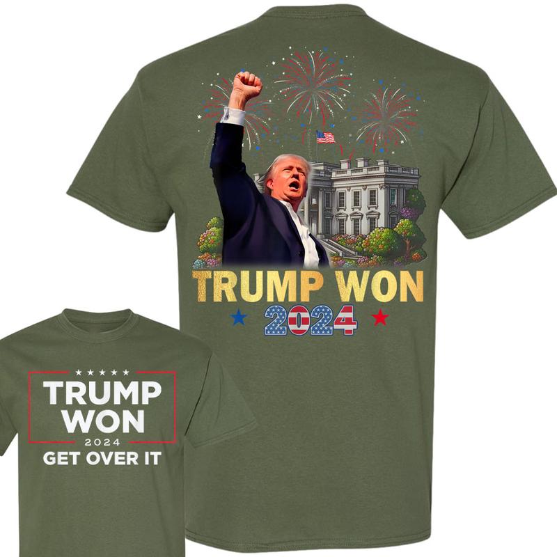 Trump Won 2024 President 47th Of White House T-Shirt, Trump Won Get Over It 2024 T-Shirt, Wins Inauguration 47, US President 2025 Election Shirt