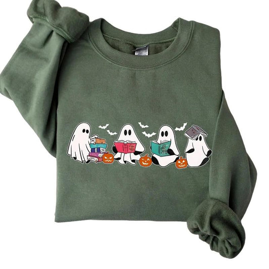 Bookish Ghost Halloween Sweatshirt Hoodie Tshirt, Halloween 2024 Gifts