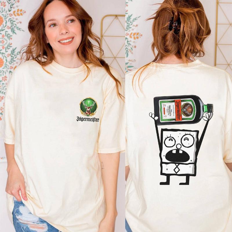Jagermeister Doodlebob Shirt, Doodlebob Character Movie Tshirt, Drinking Lover Tshirt, Funny Shirt
