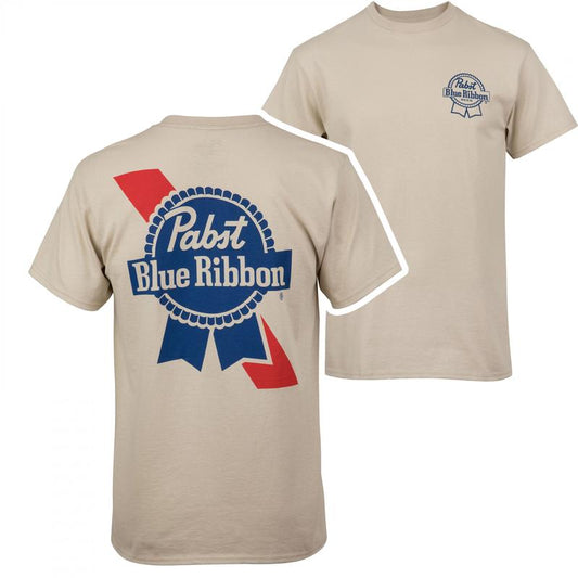 Pabst Blue Ribbon Distressed Logo T-Shirt - 2 Side - Modern Fit - Choose Your Color - One Style Fits All - Every Size, Every Body - Choose Your Fashio
