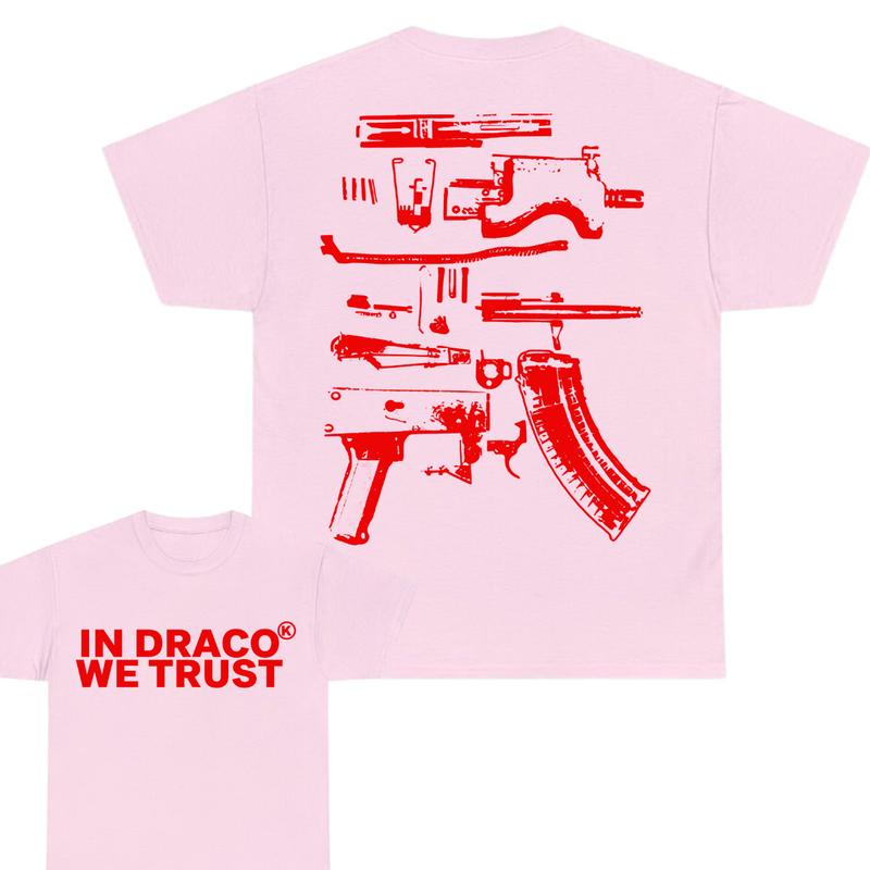 IN DRACO WE TRUST Tshirt , Design Color Red - Full Color , Double Side ,Menswear & Womenswear Tops T-shirt