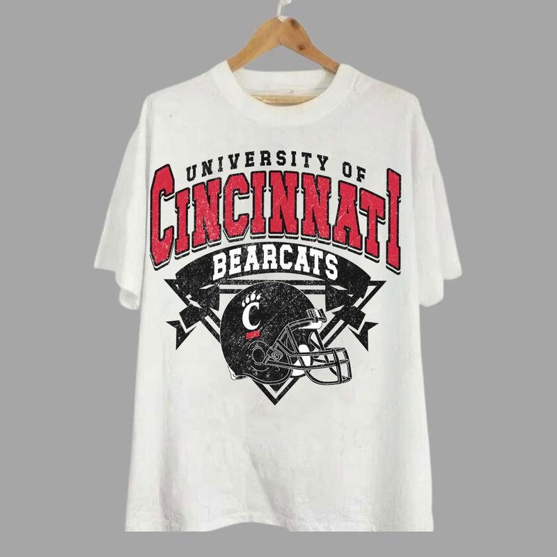 Cincinnati Bearcats Vintage Football NCAA Sweatshirt - Tshirt - Hoodie, University of Cincinnati Unisex Football NCAA Shirt, Unisex Vintage NCAA Shirt
