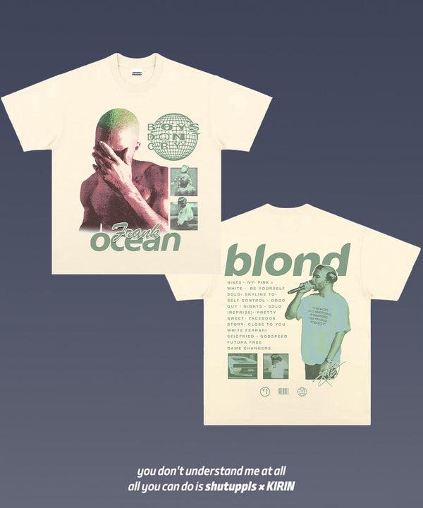Frank Blond Ocean 2 Sides Short Sleeve Tee Cotton Vintage Shirt To Match Sneaker Hiphop Clothing Rapper Merch Shirt, Hiphop Tour Concert 2024, Gift Fo