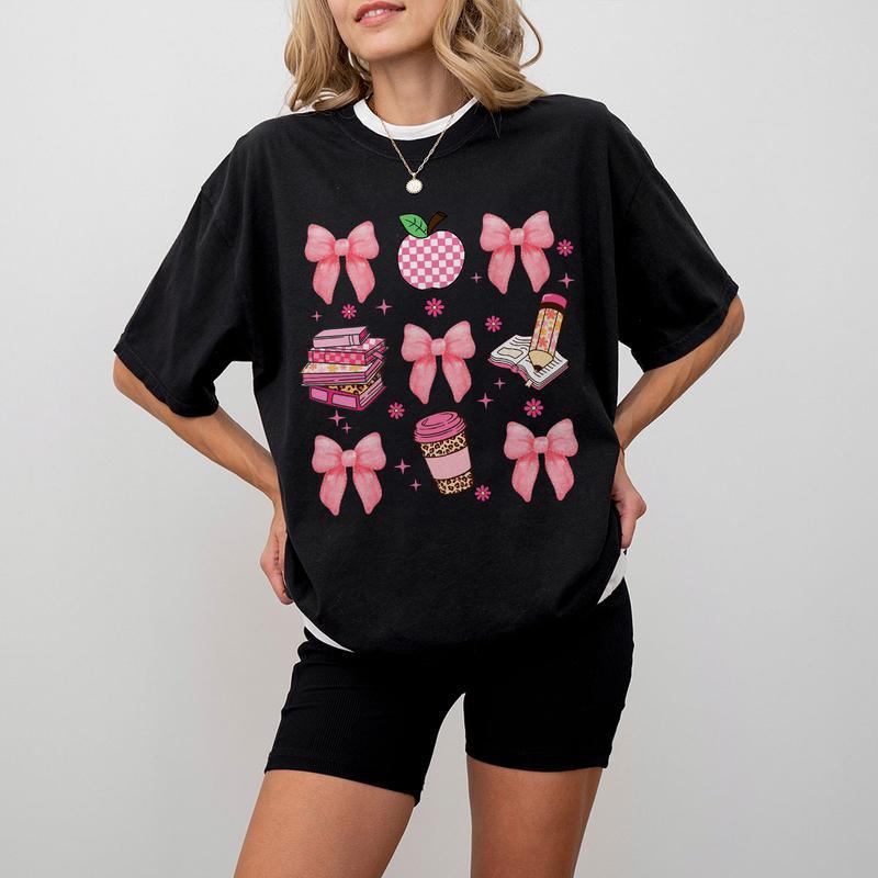 Coquette Teacher Shirt, Retro Teacher Shirt, Back To School Teacher Tee, Teacher Appreciation Gifts, Teacher Birthday Gifts, New Teacher T-Shirt Unise