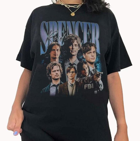 Dr Spencer Reid Criminal Minds Shirt Merch For Fans, Spencer Reid Merch, Gift For Fans, , Vintage Graphic Tees Womenswear Top Underwear