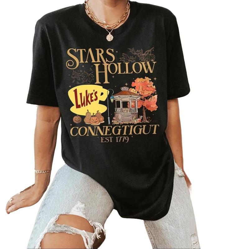 Stars Hollow Shirt, Luke's Diner TShirt, Retro Stars Hollow Crewneck, Gilmore Girl Eras Cotton Fabric
