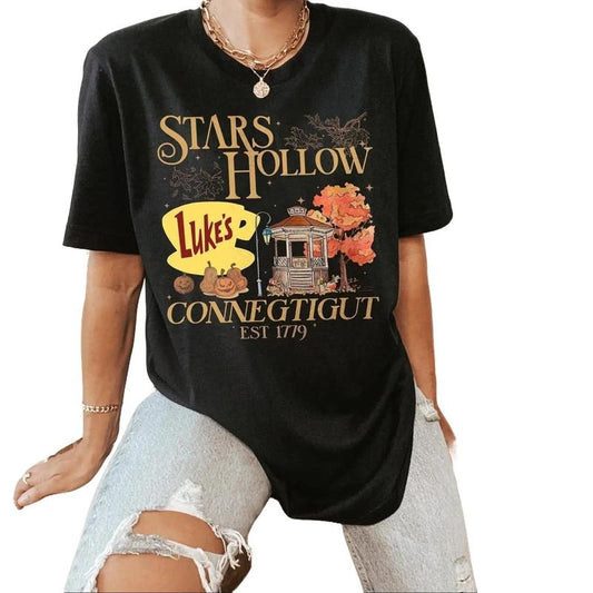Stars Hollow Shirt, Luke's Diner TShirt, Retro Stars Hollow Crewneck, Gilmore Girl Eras Cotton Fabric