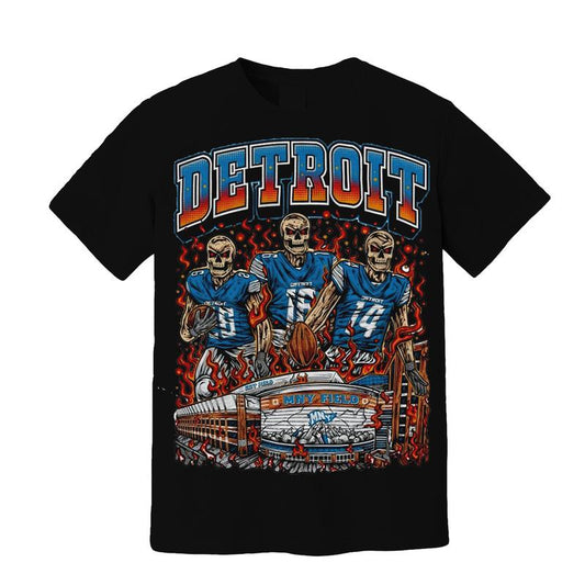 Detroit City Football Graphic T-Shirt - Limited Edition, Detroit Football Shirt, Deadman's Football, Perfect for Fans of Detroit Menswear Top