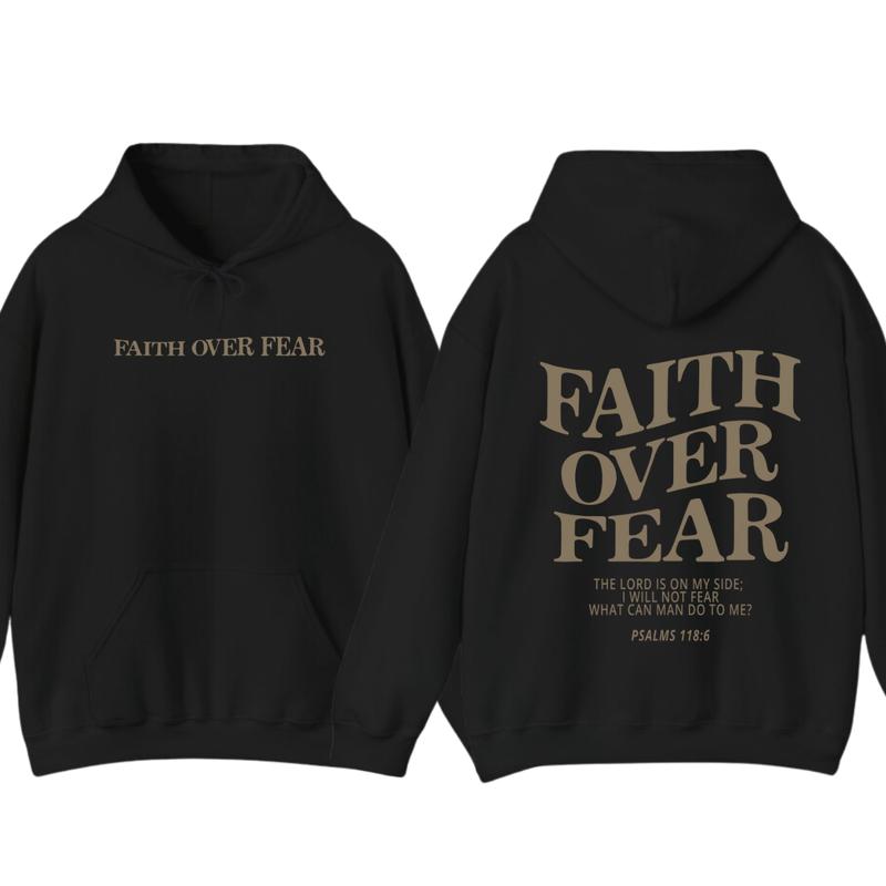Faith over fear christian hoodie ,Christian Jesus trendy Verse and T-shirt Hoodie