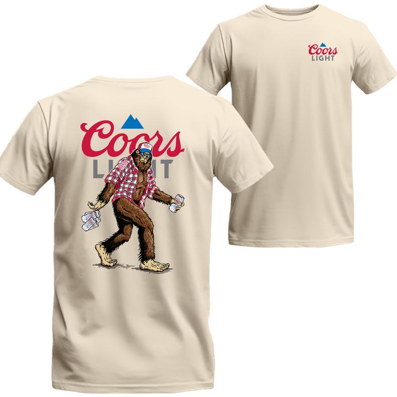 Bigfoot Coors Light 2 Sides Unisex Shirt, Bigfoot Shirt, Coors Light Beer Shirt, Menswear Top Underwear Streetwear Tshirt