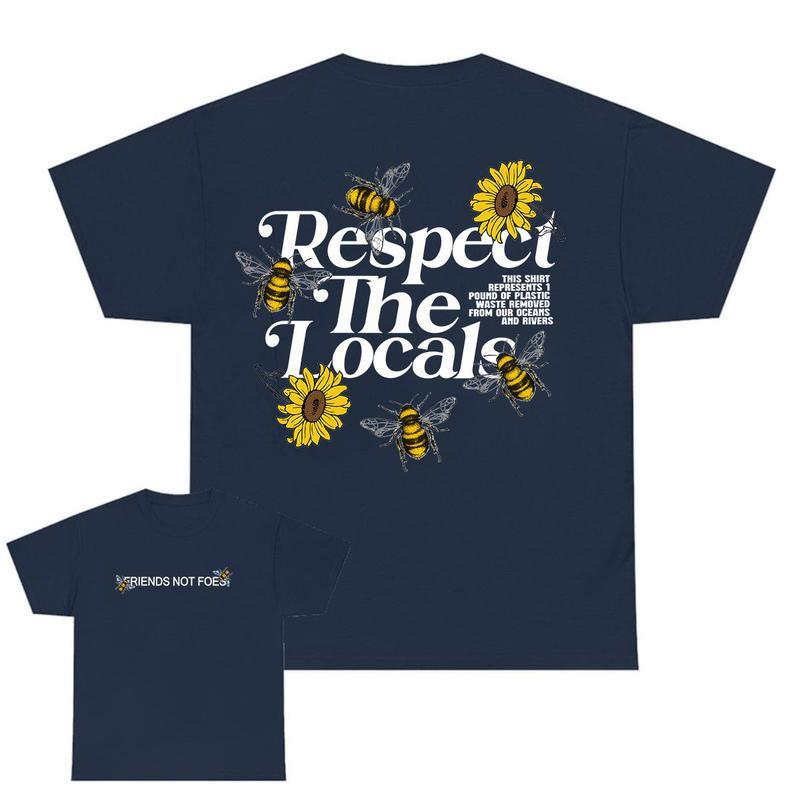 Respect Your Local Bees Graphic Shirt, Full Color, Unisex T-Shirt, For Men, For Women Classic Cotton