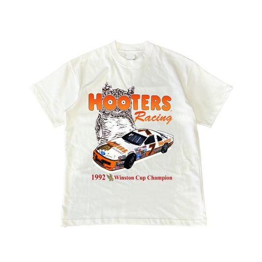 Vintage 1992 Hooters Nascar Racing T-Shirt Cotton Short-sleeve Retro Streetwear Tshirt