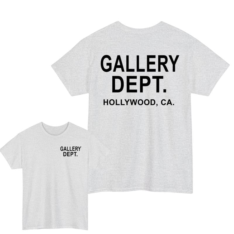 GALLERY DEPT Shirts, Tops Fashion Hip Hop Short Sleeve 2 Sides Letter Printed Crewneck Menswear Garmen