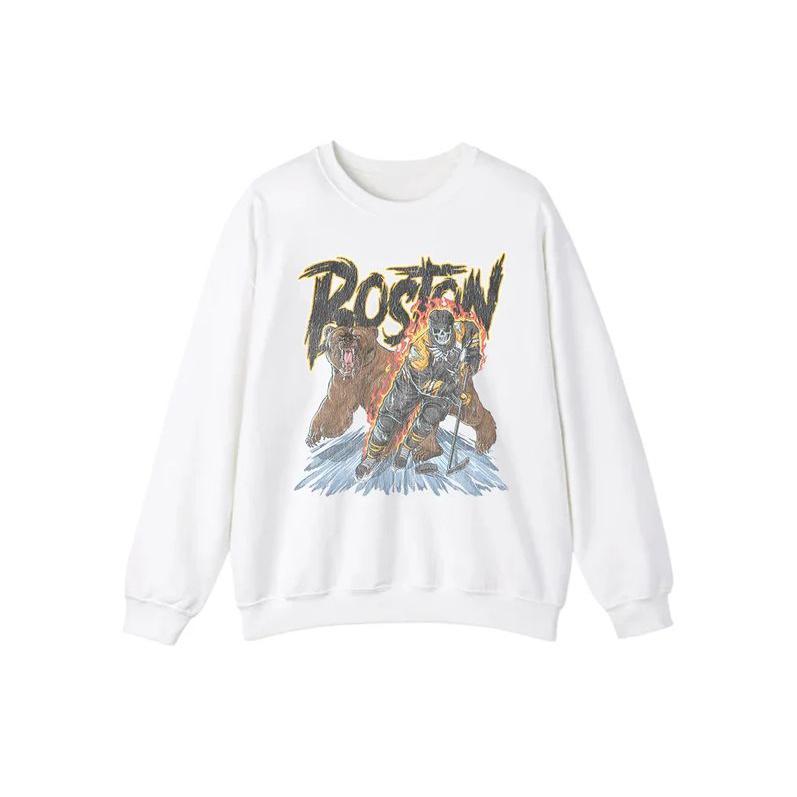 Retro Skeleton Boston Vintage 90s Sweatshirt, Crewneck, Bruins Jersey Hockey Retro Gift For Christmas Unisex Shirt, Hoodie, Sweatshirt