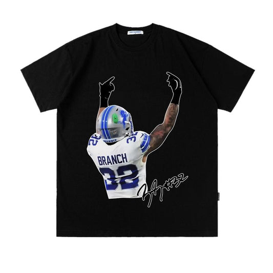 Brian Branch Flip Off T-shirt University Menswear Top Streetwear Shortsleeve Sport Basketball Football Tshirt Crewneck Casual unisex t-shirt