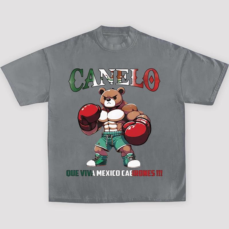 NICE CANELO BEAR QUE VIVA MEXICO CABRONES TEE, Boxing T-shirt, Boxer Tee, Sports Shirt, UFC Shirt, Gift for Him Gift For Her Streetwear