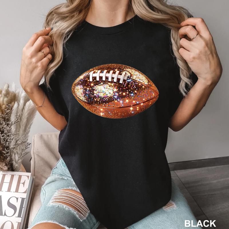 football Shirt, Disco football Game day Football mama Sports Shirt, Football girly Fall T-Shirt Unisex Classic Collar