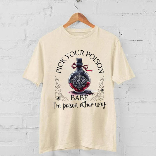 Vintage Pick Your Poison Babe Shirts, Halloween Sweatshirt Gift for Fans