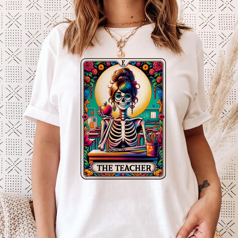 Relatable  Tarot Tees Tarot Skeleton Tees Tarot Nurse Top Tarot Reader Tshirt Skeleton Running T-Shirt Tarot Card The Teacher Tarot Top The Nurse Tees