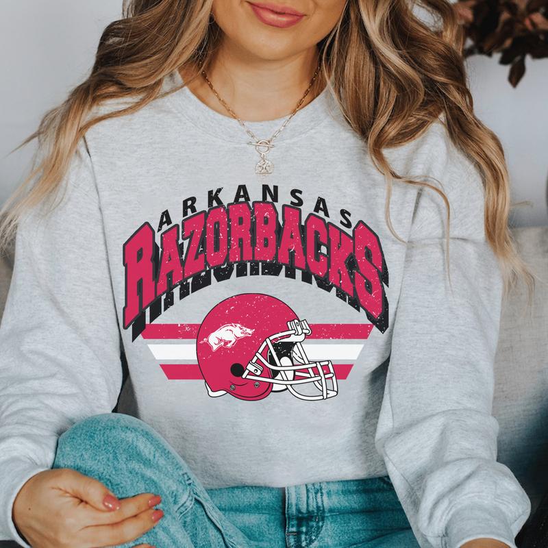 Vintage The University of Arkansas Football Sweatshirt, Trendy Arkansas Razorbacks Football Fan Gifts, NCAA Arkansas Razorbacks Football Game Day, Ark