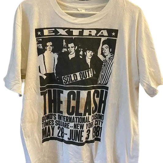 THE CLASH t-shirt signed by Paul Simonon the legendary Unisex T-Shirt Cotton Fabric