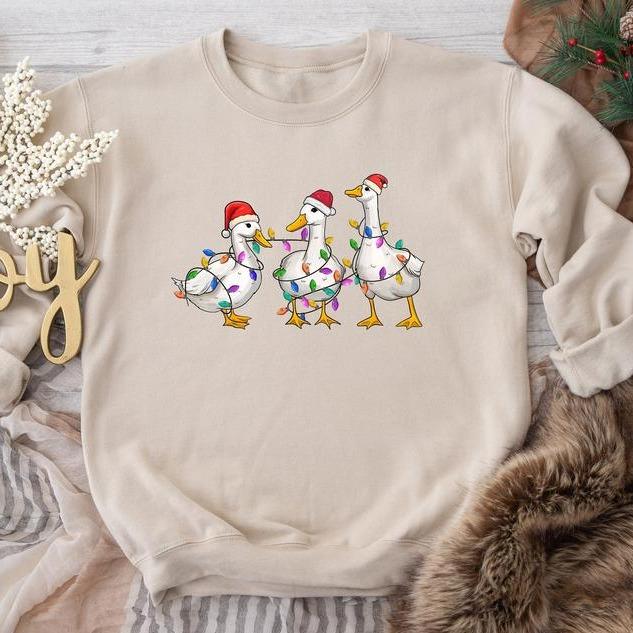 Silly Goose Christmas Sweatshirt, Silly Goose University Christmas Sweater, Thanksgiving 2024 Shirt, Funny Christmas Duck Shirt, Christmas Lights, Chr