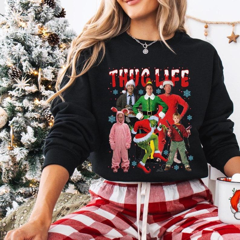 TC05 Thug Life Christmas Shirt, Christmas Movie Sweatshirt, Christmas Friends T-Shirt