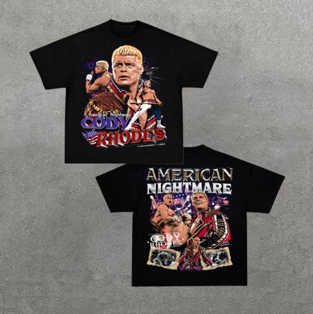 VINTAGE TEE  CODY RHODES, Double Sided Prints Vintage T-Shirt, Wrestler Shirt, WWE Shirt, Y2k Shirt, Vintage Graphic Tee, Unisex T-Shirt, Gift For Him