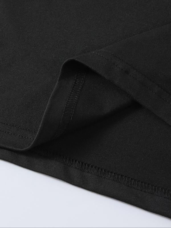 Men's Letter Print Round Neck Tee,Â Summer Clothes, Regular Fit Crew Neck Short Sleeve T-Shirt for Outdoor Daily Wear, Graphic Tees,Â Casual Summer Stre