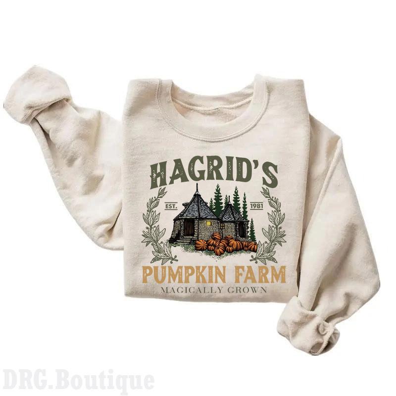 Hagrid's Pumpkin Farm Crewneck Sweatshirt, Halloween 2024 Merch Women's Shirt, Halloween Gift Sweatshirt Cotton Fit