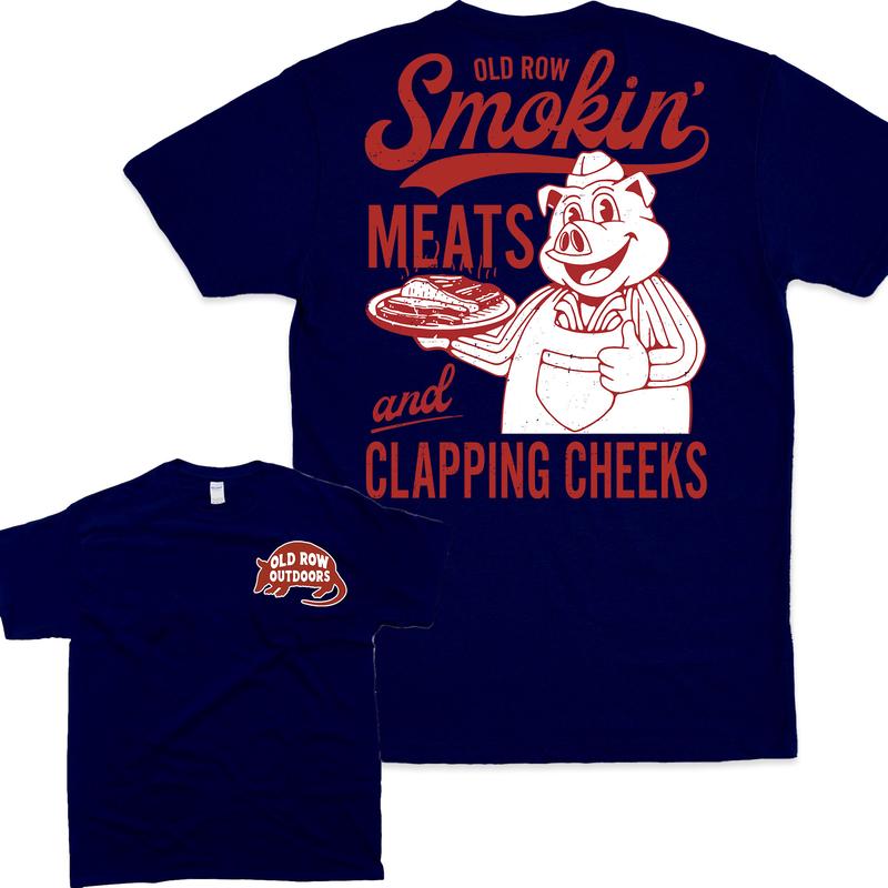 [Sale Up To 60%] Old Row The Smokin' Meats and Clapping Cheeks Graphic Tee, Graphic T-Shirt, Vintage Style, Retro Outfit, For Men, For Women