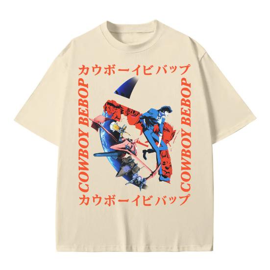 Cowboy Bebop Adult New T-shirt - Character Collage In Kanji Box tshirt Cotton Decoration
