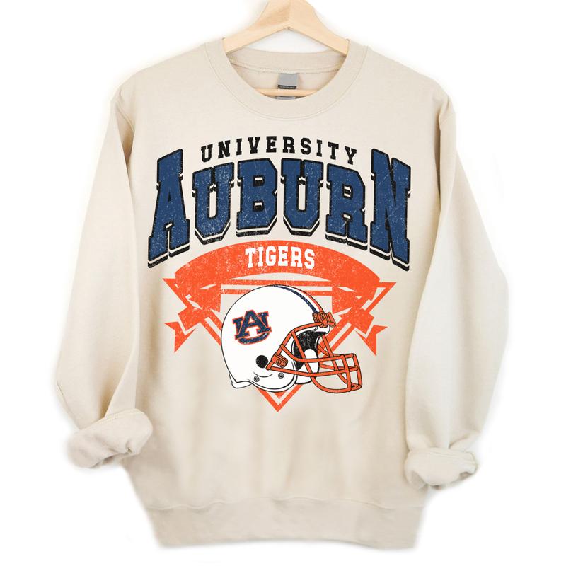 21. Auburn Tigers Vintage NCAA Sweatshirt, University of Auburn Fan Hoodie, Classic Sports Clothing Collection