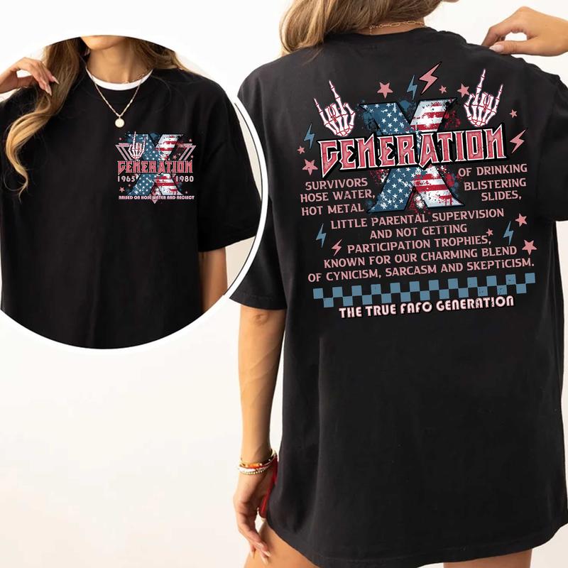 New Version Generation X FAFO shirt 4th Of July Two Side Shirt Gen X Fafo Shirt Generation X T Shirt, GenX Shirt