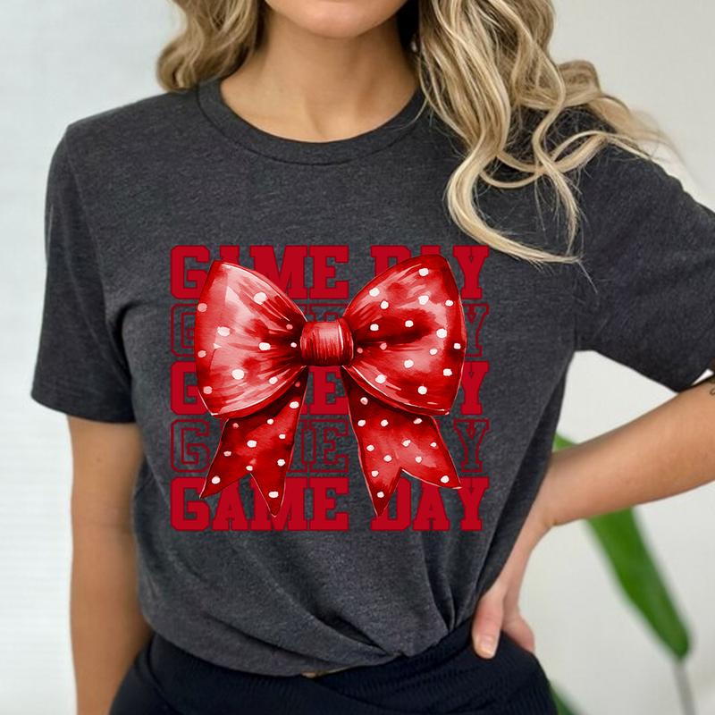Game Day Shirt, Coquette Bow Shirt, Touchdown Season, Fall Graphic Tee, Autumn Shirt, Shirt for Women, Football Mama, Football Season