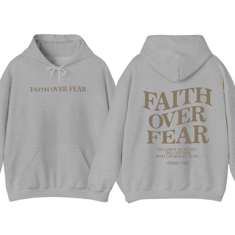 Faith over fear christian hoodie ,Christian Jesus trendy Verse and T-shirt Hoodie