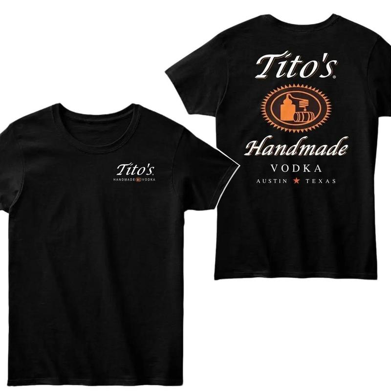 Tito's Hand Made Vodka T-shirt, 2 Sides, Tito's Shirt, Unisex Short Sleeve For Men, For Women planbtwistedtea Menswear Top