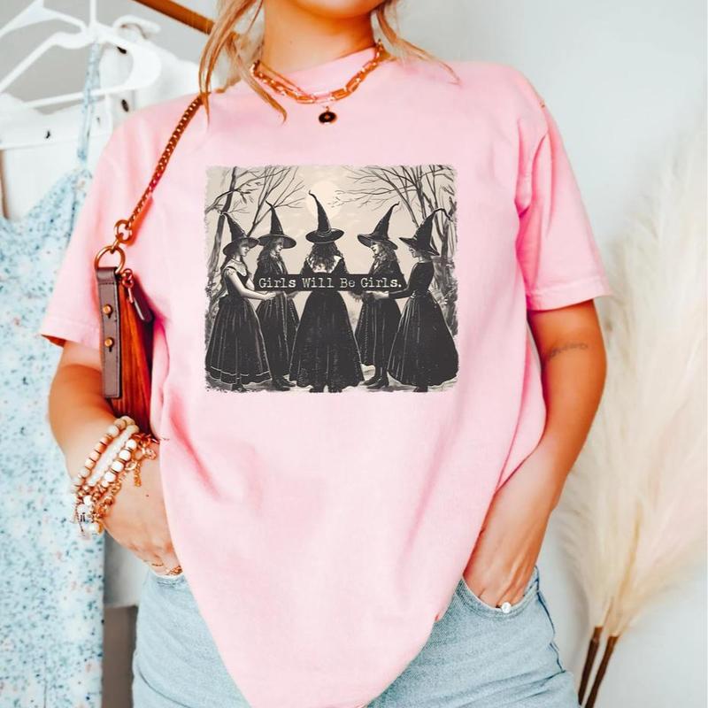 Girls Will Be Girls Witch Shirt, Witchy Girls Sweater, Halloween Feminist TShirt, Witch Shirt, Witch Sisters Tee