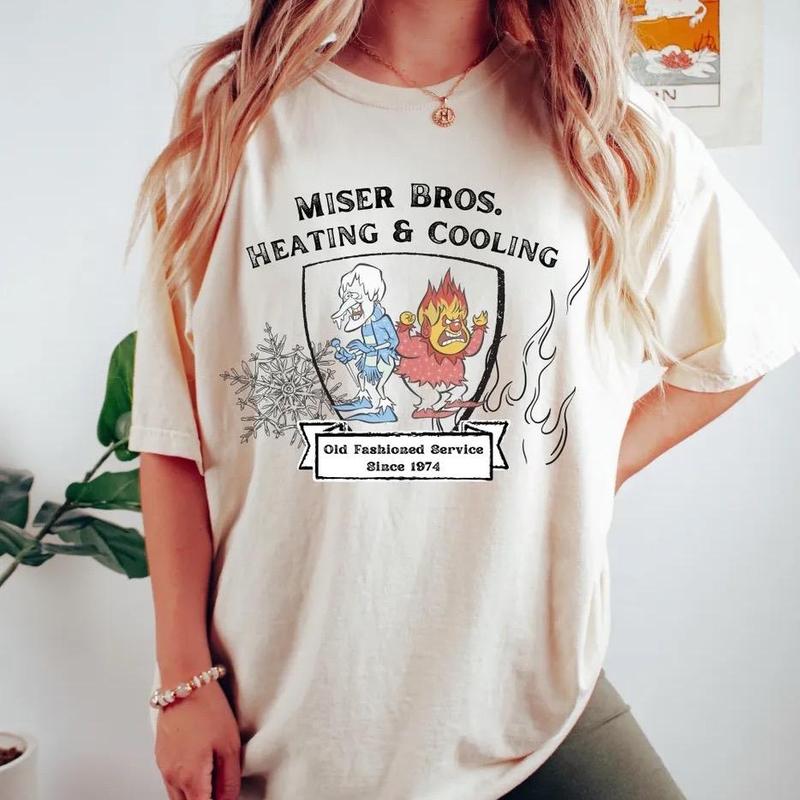 Miser Bros. Heating and Cooling Sweatshirt or T-Shirt - Your Size Here - Unisex Style Essentials - Wide Color Selection - Every Style Imaginable - Fas