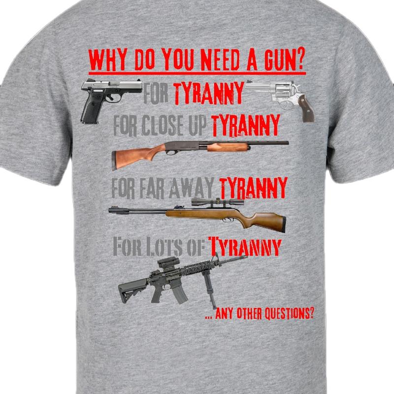 Guns are for Tyranny  Menswear t-shirt Cotton armory apparel, Top, Crewneck Bear Breathable t shirt