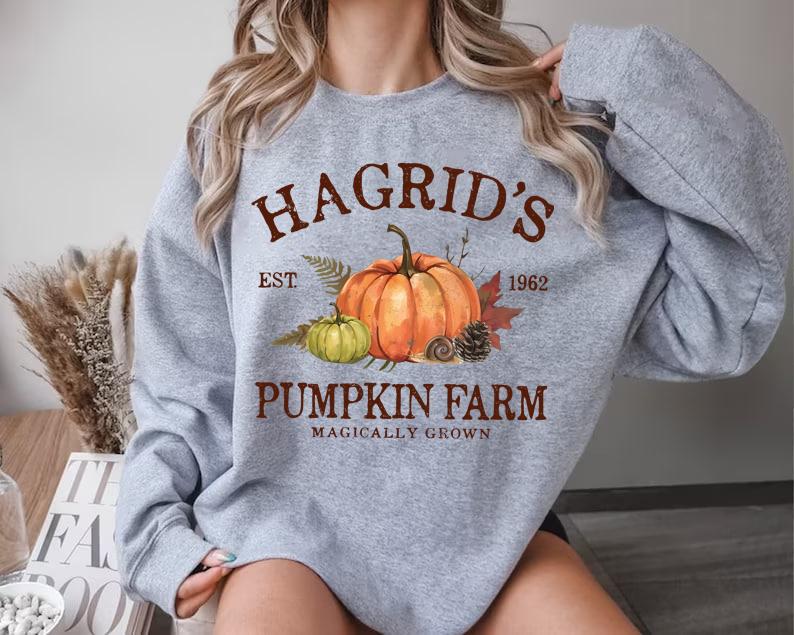Hagrid's Pumpkin Patch Sweatshirt, Pumpkin Patch Shirt, Retro Halloween T-Shirt, Fall Sweatshirt, Wizard Tee, Autumn Fall Halloween Thanksgiving Sweat