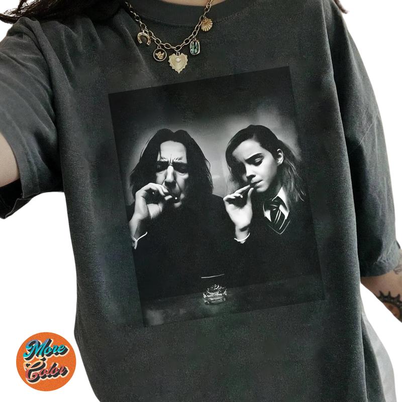 Retro Style Fantasy HP Snape And Hermione Shirt, Cotton Unisex T-shirt, Crew Neck, Size S- 4xl, Menswear Top, Womenswear Top Underwear Streetwear