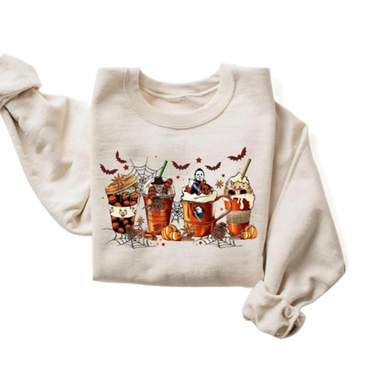 Horror Movie Coffee Crewneck Sweatshirt, Hoodie, T-shirt