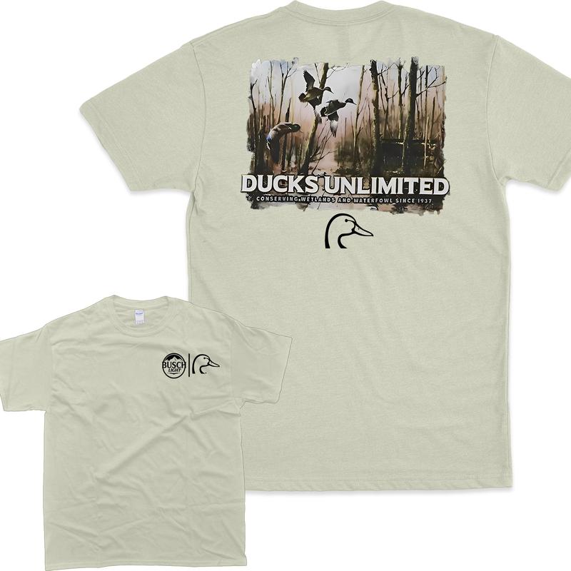 Busch Light Ducks Unlimited T-Shirt, Double Sides T-Shirt, Full Color, For Men, For Women