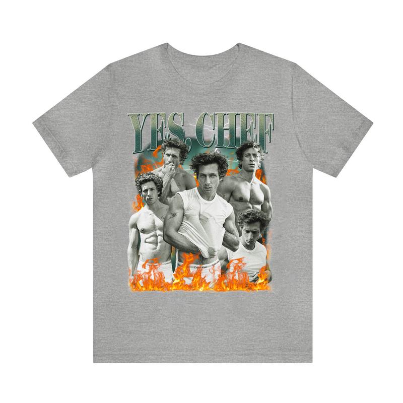 Retro Yes Chef Jeremy Allen White, The Bear, Yes Chef Fire T-Shirt Sweatshirt Hoodie Unisex Casual Fit